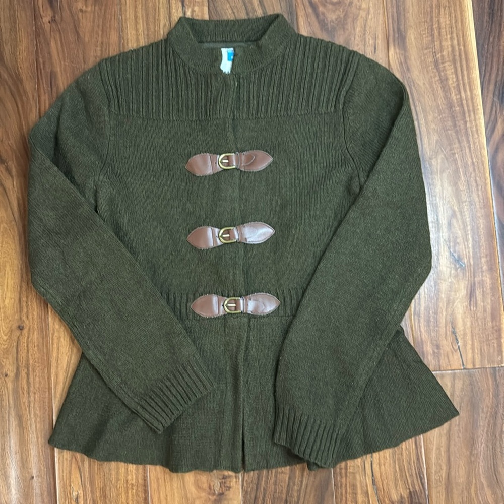 Sparrow buckle front classic sweater.
